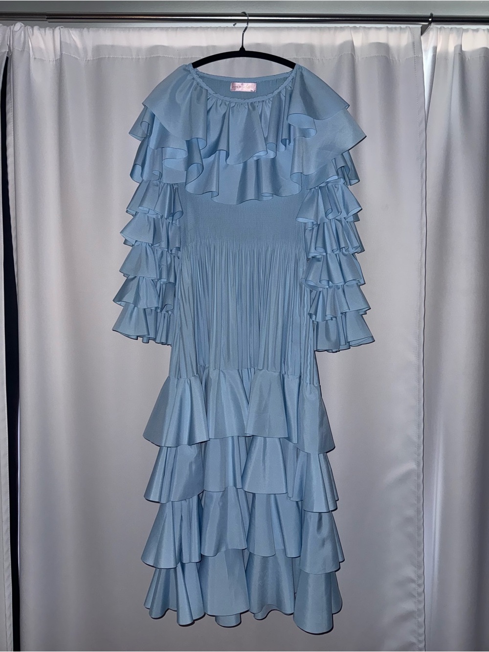 Oh So Modest Gabriella light blue one size pleated dress, new without tags.